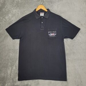 Vintage Myrtle Beach Classic South Carolina Polo Shirt Mens Medium Hanes Black